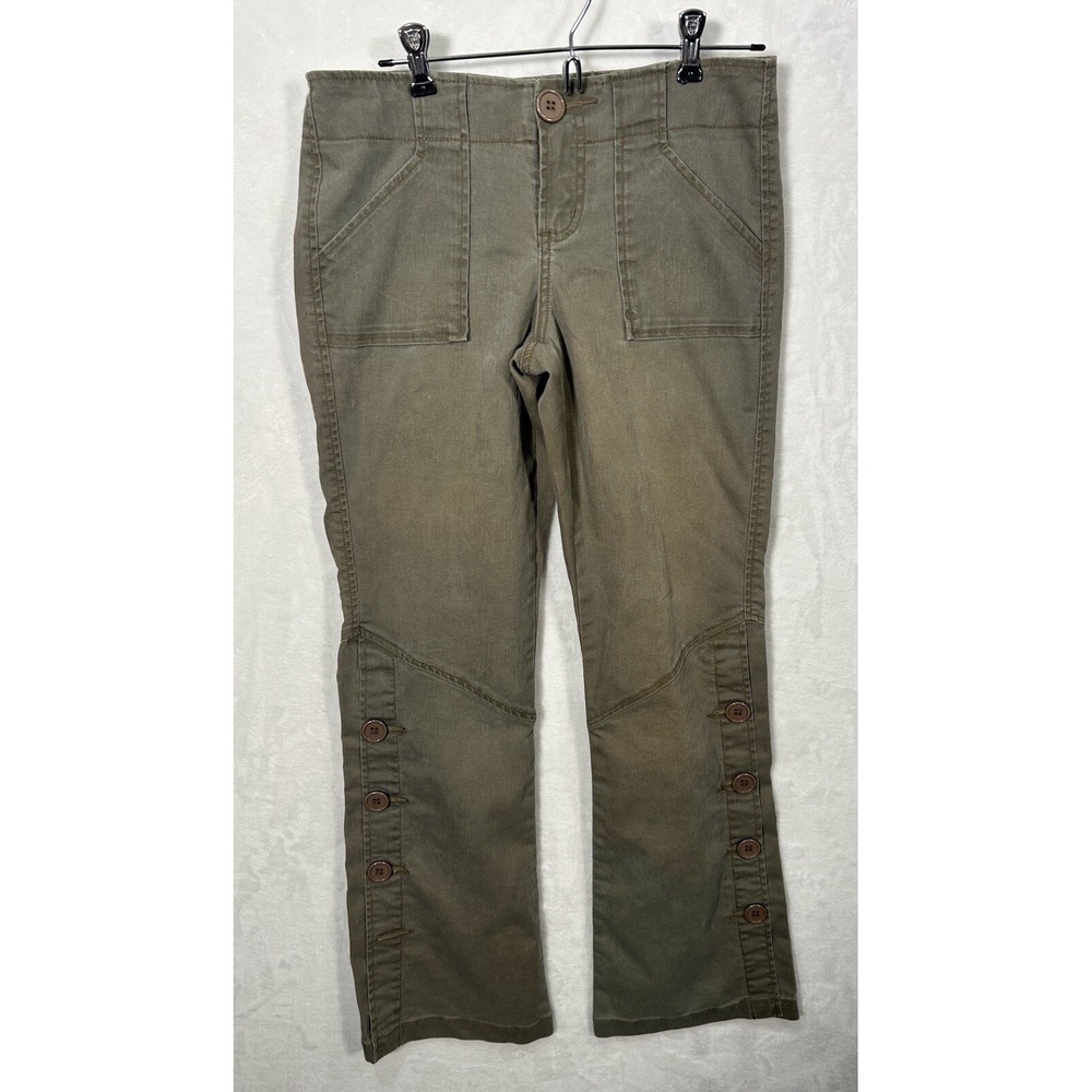 Z. Cavaricci Size‎ 8 Olive Green Authentic Supply Denim Jeans Pants Flare